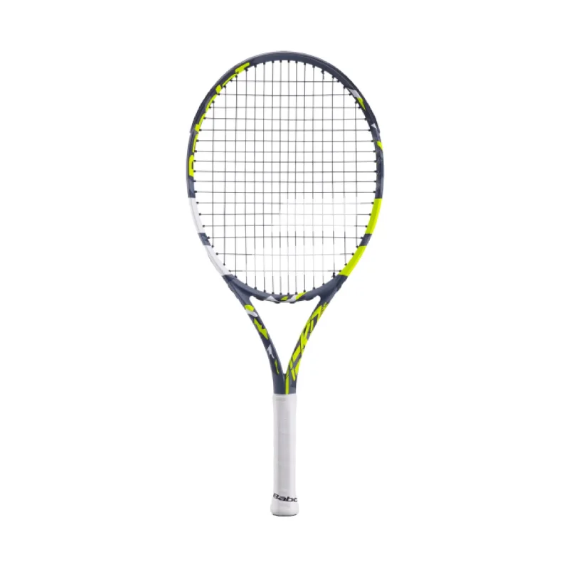 Babolat Pure Aero JR 25 Prestrung Junior Tennis Racquet [Grey/Yellow/White]