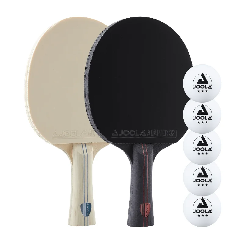 JOOLA Blizzard Blackout Table Tennis Rackets & Balls Set