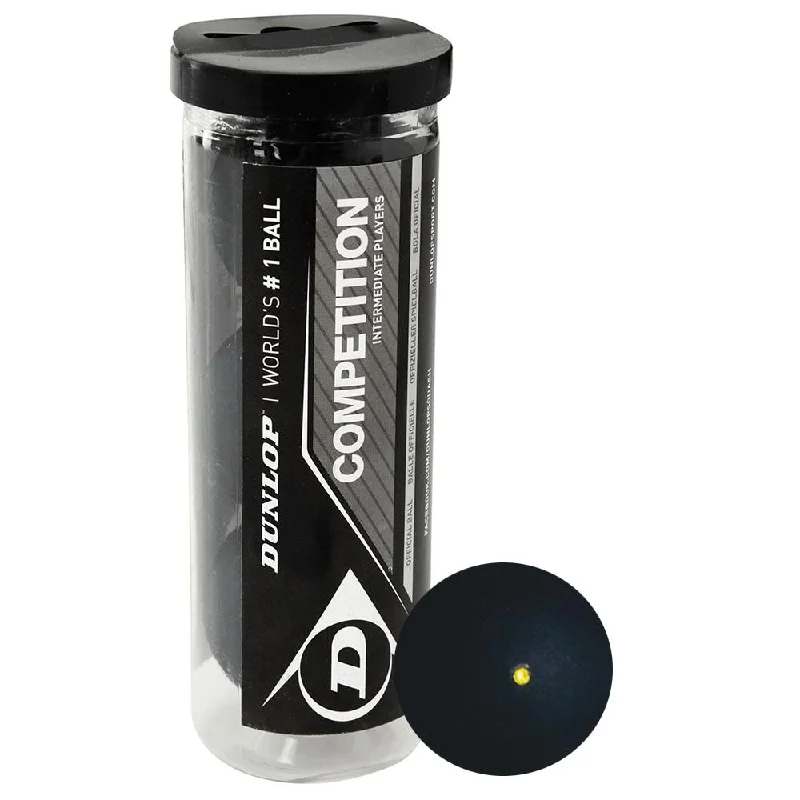 Dunlop Competition Squash Balls - Tube of 3