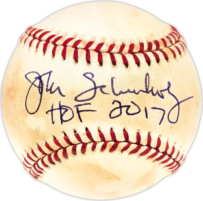 John Schuerholz Autographed Official 1995 World Series Logo MLB Baseball Atlanta Braves "HOF 2017" JSA #DD51786