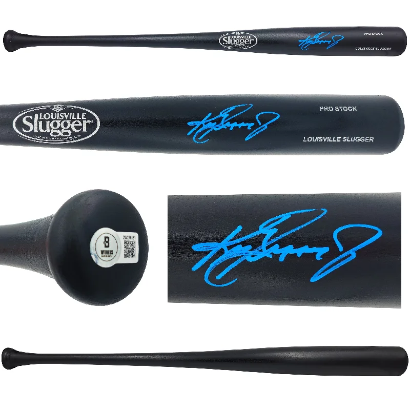 Ken Griffey Jr. Autographed Black Louisville Slugger Pro Stock Baseball Bat Seattle Mariners Beckett BAS Witness Stock #234586