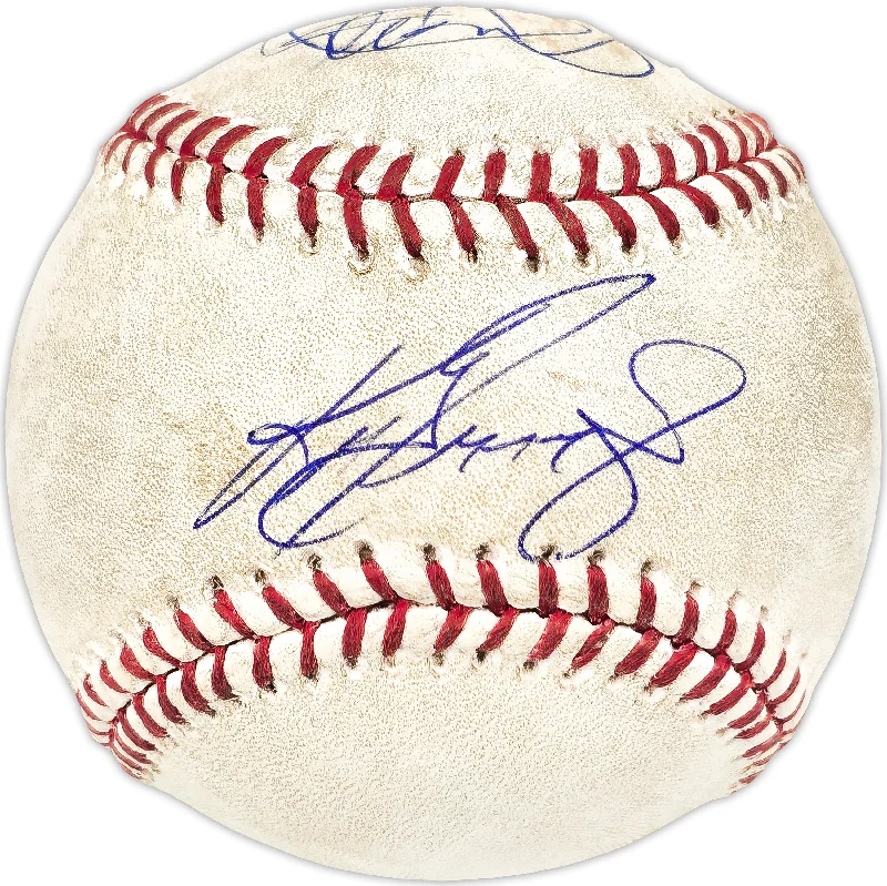 Ken Griffey Jr. & Ichiro Suzuki Autographed Official Game Used MLB Baseball Seattle Mariners IS Holo & Beckett BAS Witness #1W449394