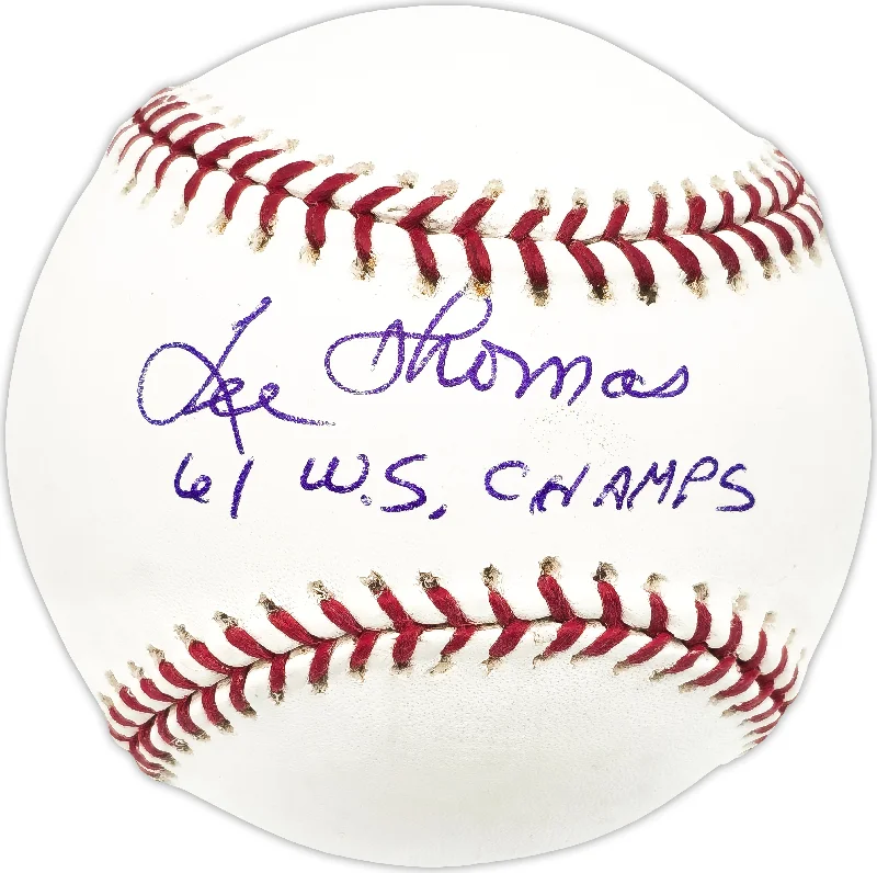 Lee Thomas Autographed Official MLB Baseball New York Yankees "61 WS Champs" JSA #D09066