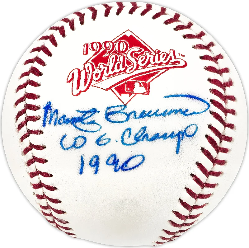 Marty Brennaman Autographed Official 1990 World Series Logo MLB Baseball Cincinnati Reds "WS Champs 1990" JSA #CC21745