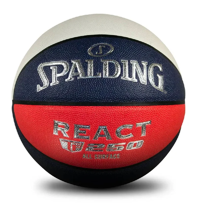 Personalised SPALDING - React - Red, White & Blue - Tf-250 Basketball