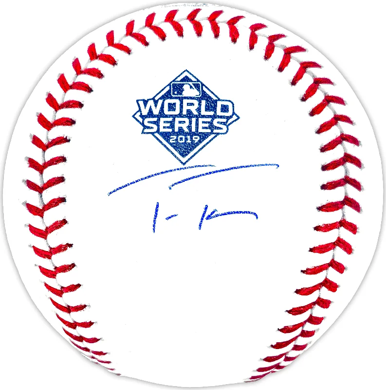 Trea Turner Autographed Official 2019 World Series Logo MLB Baseball Washington Nationals Beckett BAS Witness Stock #234068