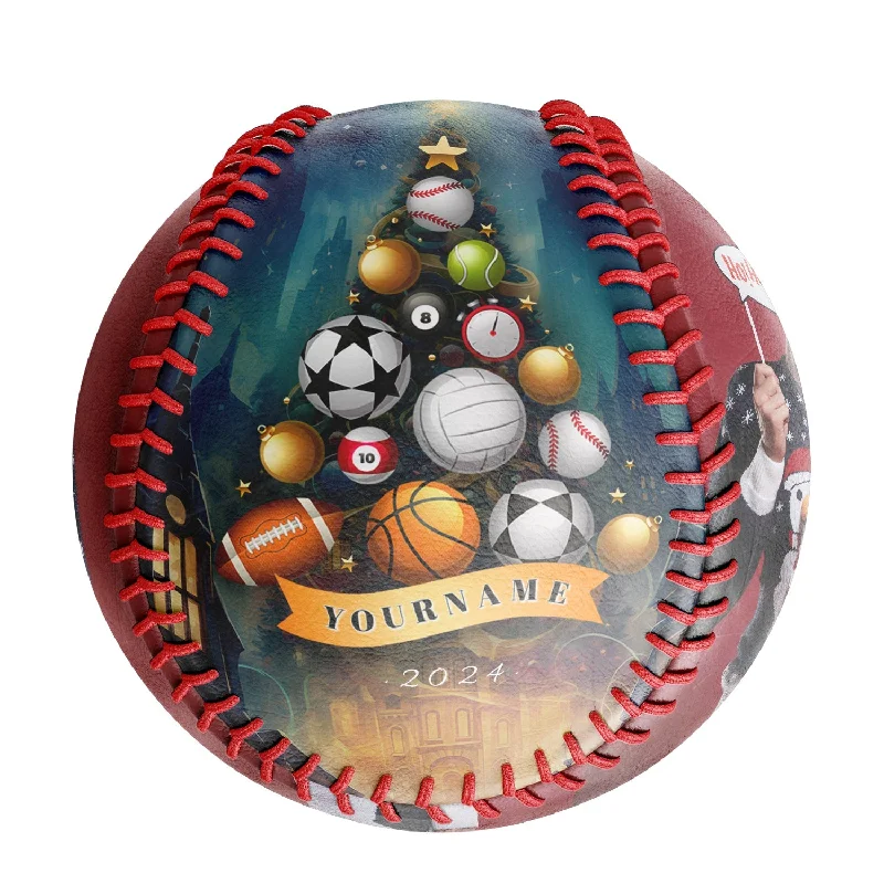 Personalized Christmas Tree Baseball Football Basketball Soccer Billiards Photo Baseballs