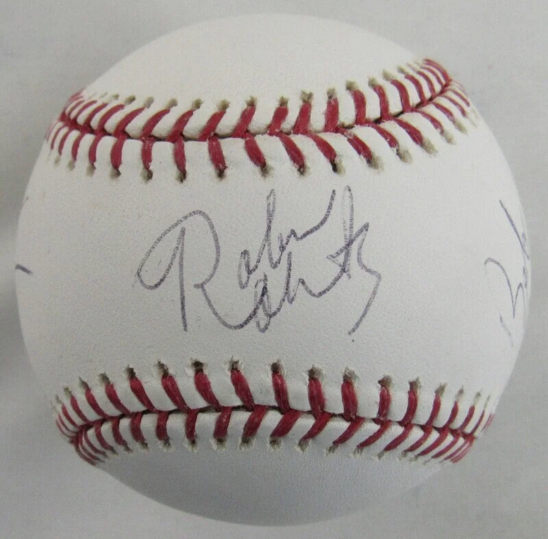 Josh Elliott Robin Roberts Bob Ley Signed Auto Autograph ESPN Rawlings Baseball B94