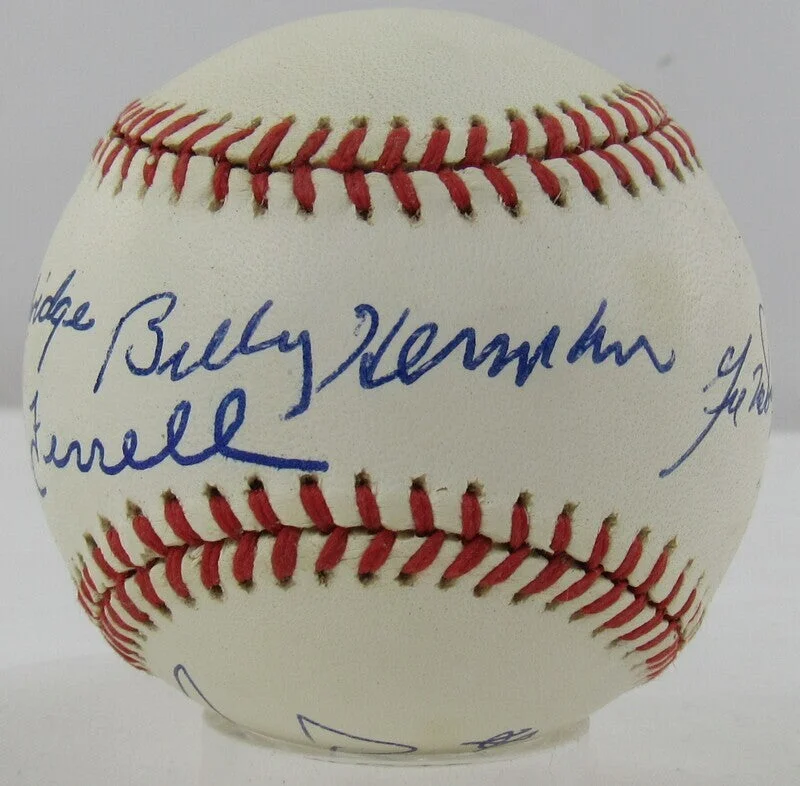 Robin Roberts Billy Herman Gil McDougald Rick Ferrell Ray Dandridge Signed Auto Autograph Rawlings Baseball JSA AP97841