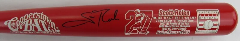 Scott Rolen Signed Auto Autograph Rawlings Baseball Bat JSA Witness II