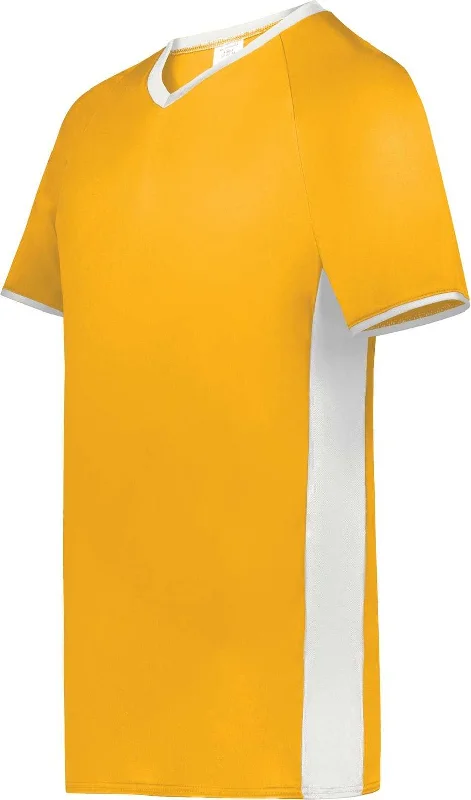 Augusta 6907 Cutter+ V-Neck Jersey - Gold White