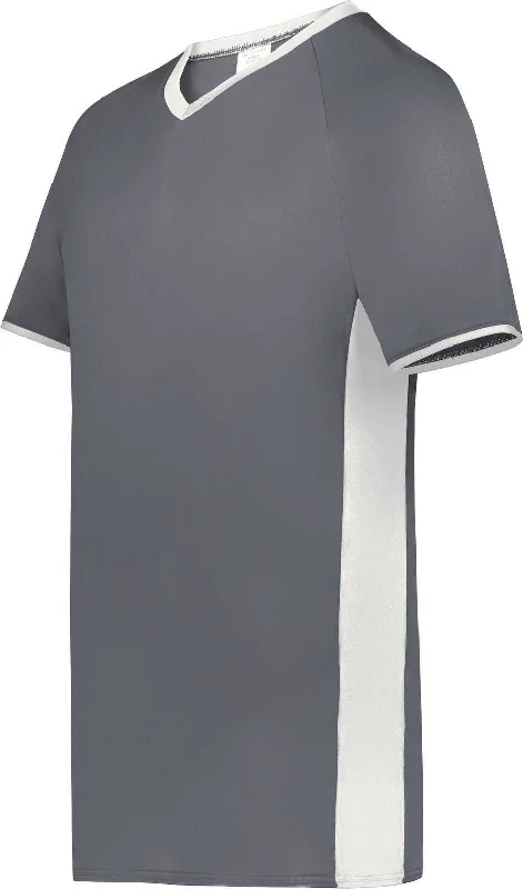 Augusta 6907 Cutter+ V-Neck Jersey - Graphite White