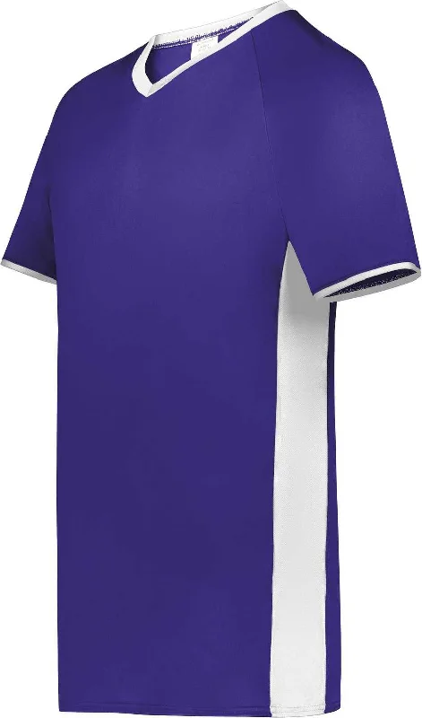 Augusta 6907 Cutter+ V-Neck Jersey - Purple White