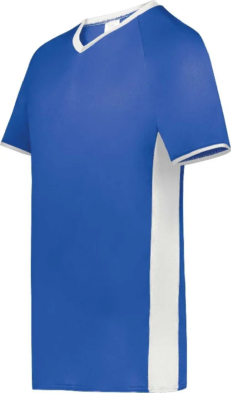 Augusta 6907 Cutter+ V-Neck Jersey - Royal White