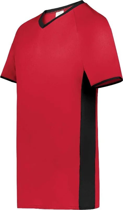 Augusta 6907 Cutter+ V-Neck Jersey - Scarlet Black