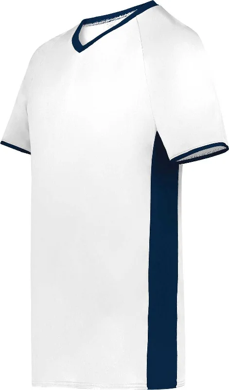 Augusta 6907 Cutter+ V-Neck Jersey - White Navy