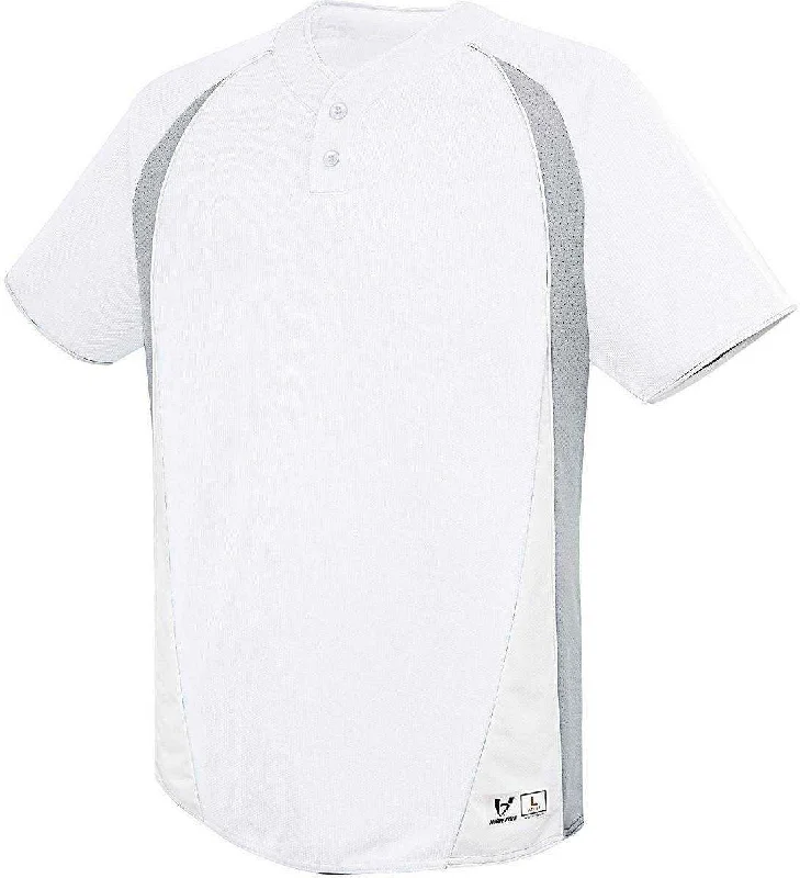 High Five 312120 Ace Two Button Jersey  Adult  - White Silver Gray Wh