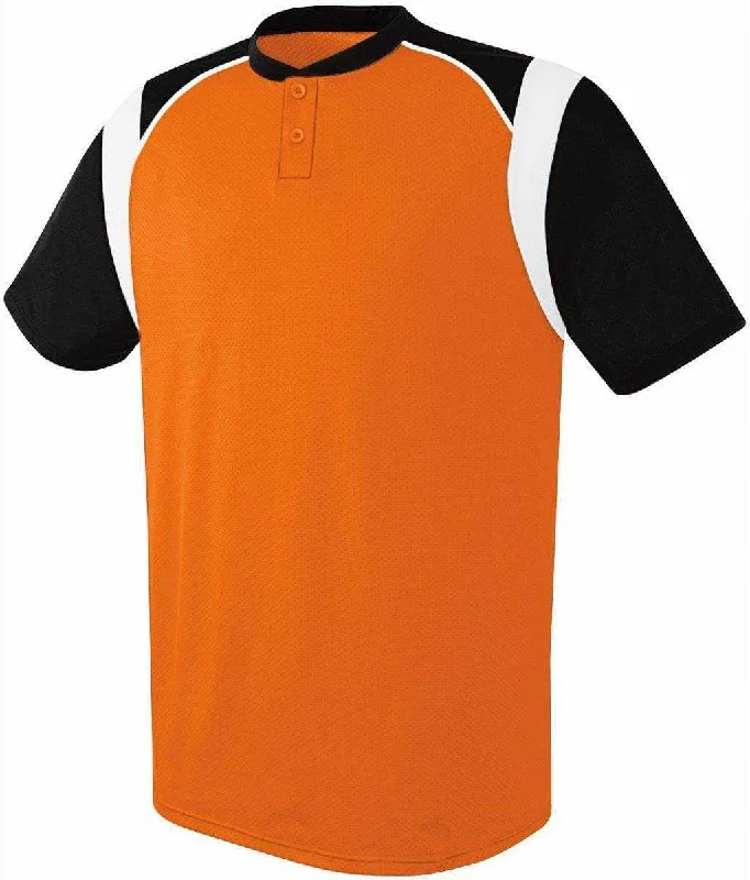 High Five 312200 Adult Wildcard 2 Button Jersey  - Orange Black White