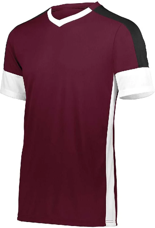 High Five 322930 Wembley Soccer Jersey - Maroon White Black