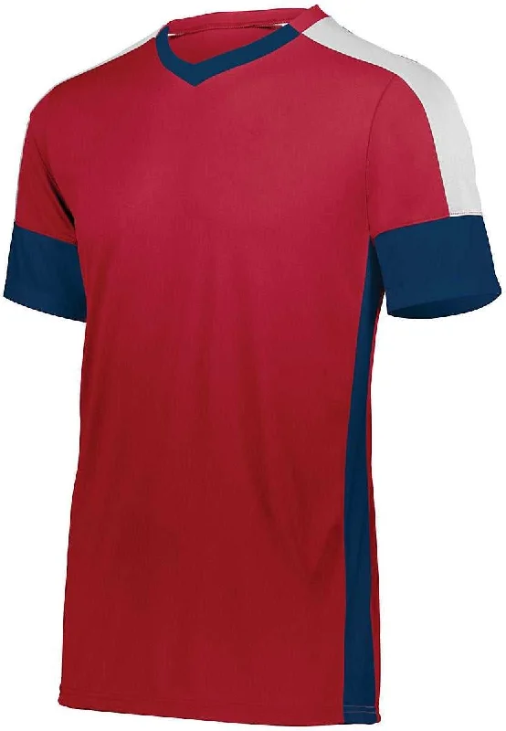 High Five 322930 Wembley Soccer Jersey - Scarlet Navy White