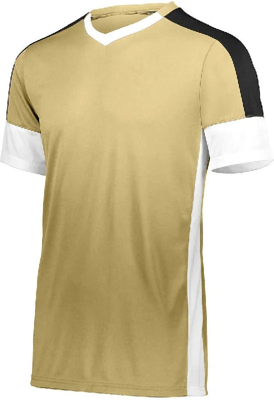 High Five 322930 Wembley Soccer Jersey - Vegas Gold White Black