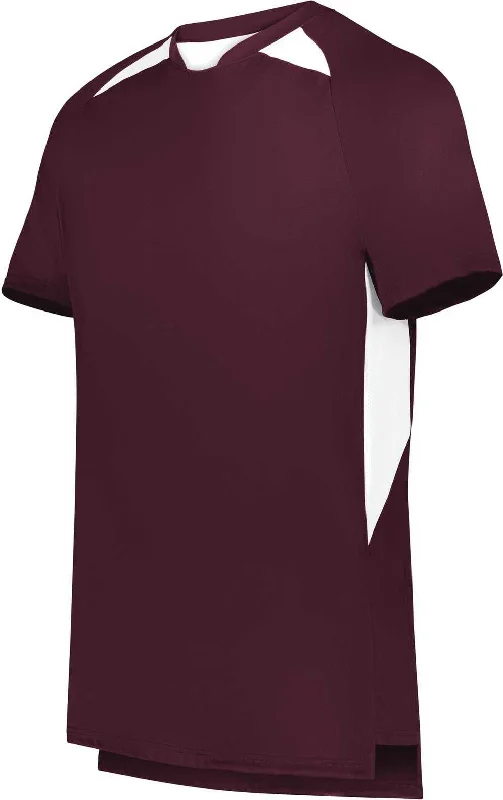 High Five 322990 Hawk Evolution Soccer Jersey - Maroon White