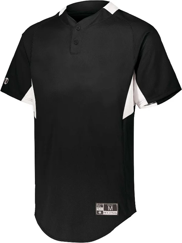 Holloway 221024 Game7 Two-Button Baseball Jersey - Black White