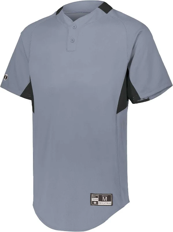 Holloway 221024 Game7 Two-Button Baseball Jersey - Blue Grey Black