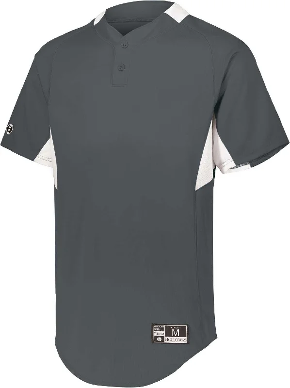 Holloway 221024 Game7 Two-Button Baseball Jersey - Graphite White