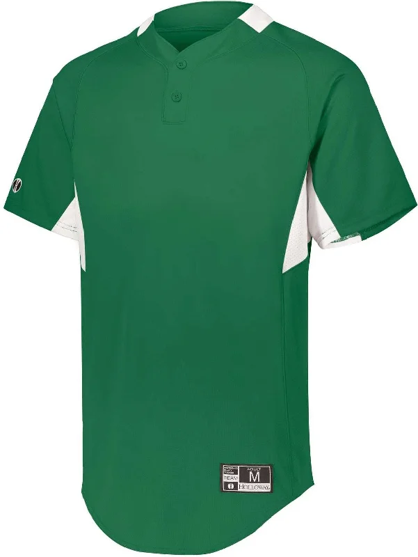 Holloway 221024 Game7 Two-Button Baseball Jersey - Kelly White