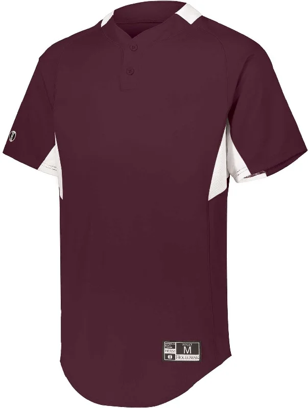 Holloway 221024 Game7 Two-Button Baseball Jersey - Maroon White