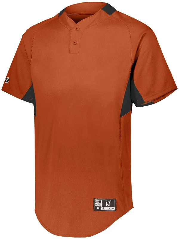 Holloway 221024 Game7 Two-Button Baseball Jersey - Orange Black