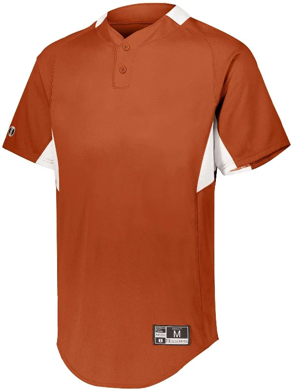 Holloway 221024 Game7 Two-Button Baseball Jersey - Orange White