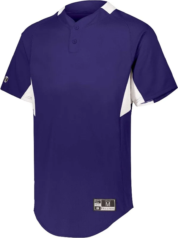 Holloway 221024 Game7 Two-Button Baseball Jersey - Purple White