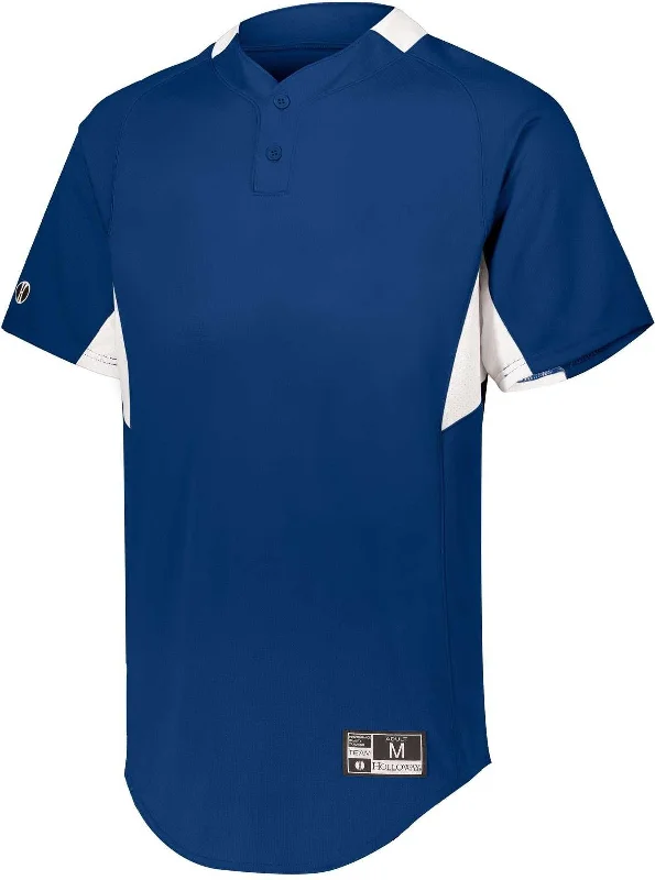 Holloway 221024 Game7 Two-Button Baseball Jersey - Royal White