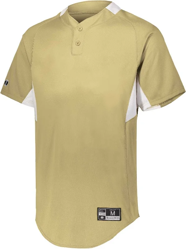 Holloway 221024 Game7 Two-Button Baseball Jersey - Vegas Gold White