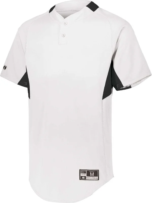 Holloway 221024 Game7 Two-Button Baseball Jersey - White Black