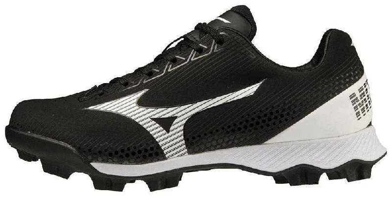 Mizuno Youth Wave Finch Lightrevo JR Low Molded Cleats - Black White