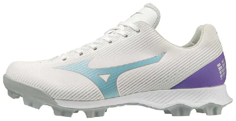 Mizuno Youth Wave Finch Lightrevo JR Low Molded Cleats - White Blue