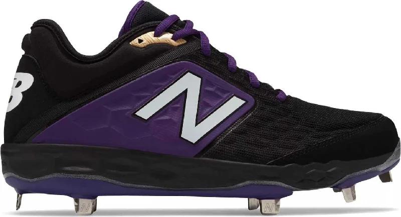 New Balance 3000v4 Fresh Foam Metal Cleats Low Cut - Black Purple