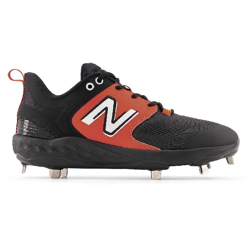 New Balance 3000v6 Fresh Foam Metal Cleats Low Cut - Black Orange