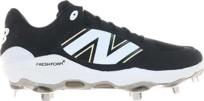 New Balance 3000v7 Fresh Foam X Metal Cleats - Black White