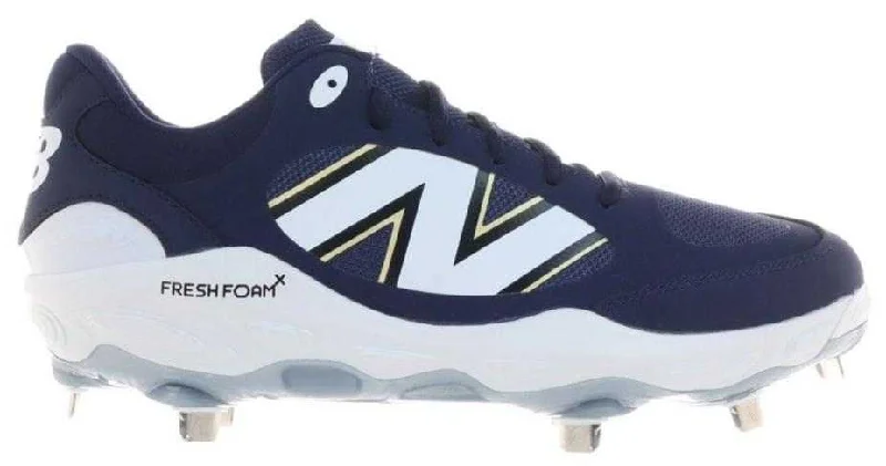 New Balance 3000v7 Fresh Foam X Metal Cleats - Team Navy White