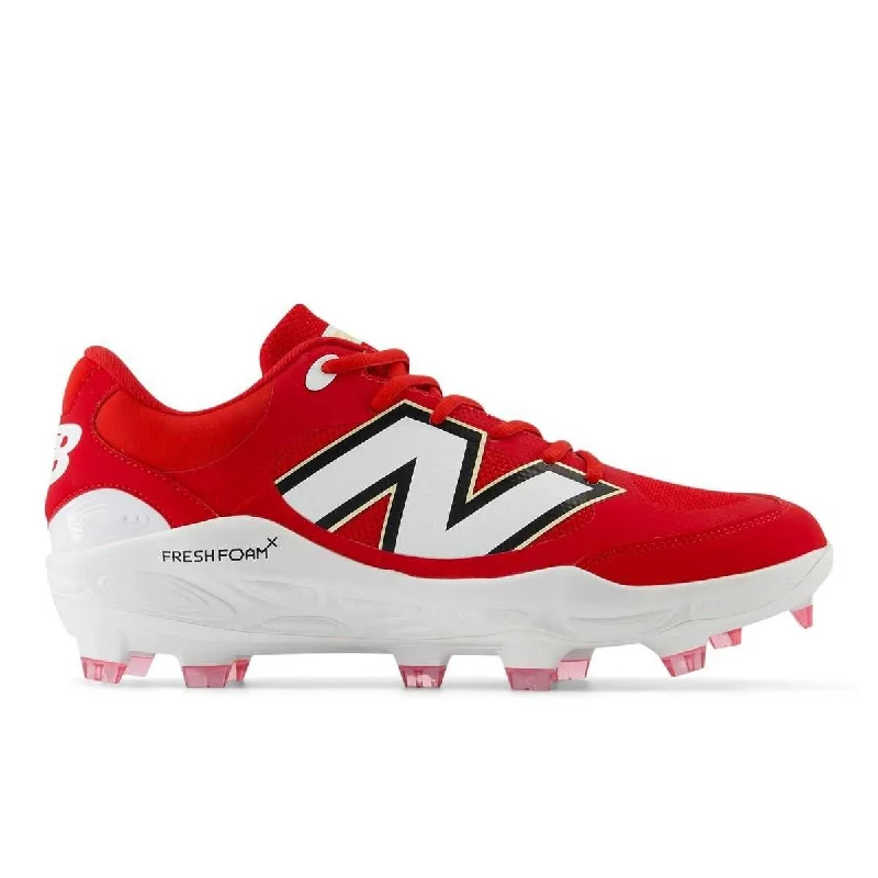 New Balance 3000v7 Fresh Foam X Molded Cleats - Team Red White