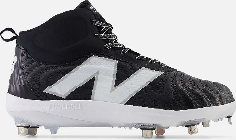 New Balance FuelCell M4040v7 Mid Metal Cleats - Black White