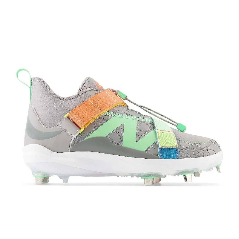 New Balance FuelCell Lindor 2 Baseball Metal Cleats - Gray Neon Dragonfly Electric Jade