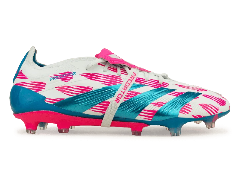 adidas Men's Predator Elite Foldover Tongue FG White/Blue/Pink