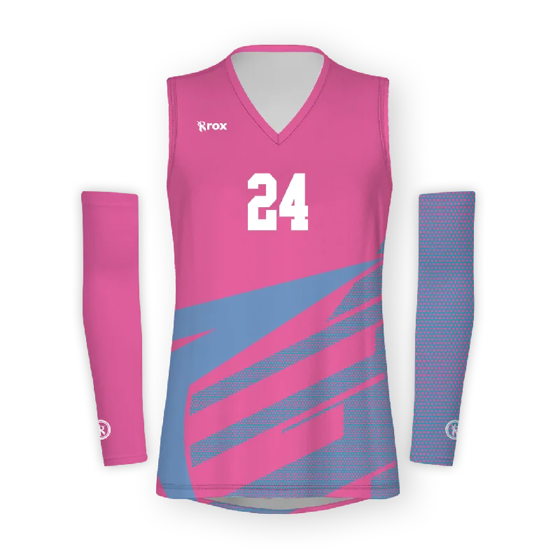 Angle Women's Sleeveless with Sleeves Sublimated Volleyball Jersey