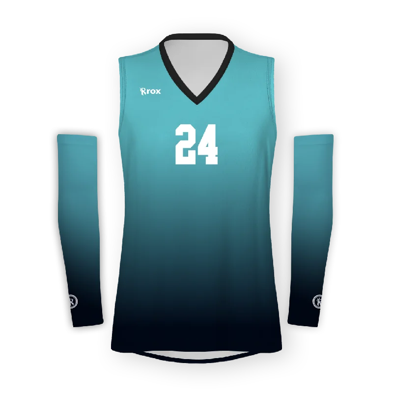 Fade Women's Sleeveless with Sleeves Sublimated Volleyball Jersey