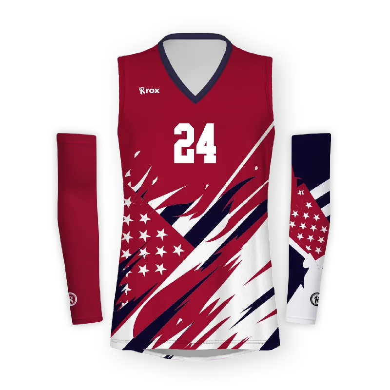 Liberty Women's Sleeveless with Sleeves Sublimated Volleyball Jersey